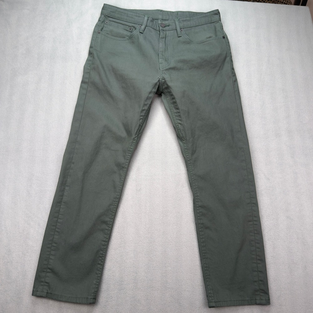 Levi's 505 Regular Fit Pants 34x30 Olive Green Straight Leg Twill Trousers